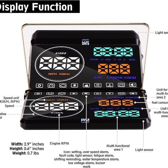 Pyle Heads Up Display HUD Screen - Picture 2 of 7